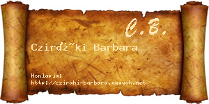Cziráki Barbara névjegykártya