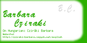 barbara cziraki business card