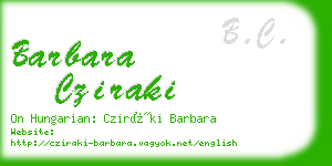 barbara cziraki business card